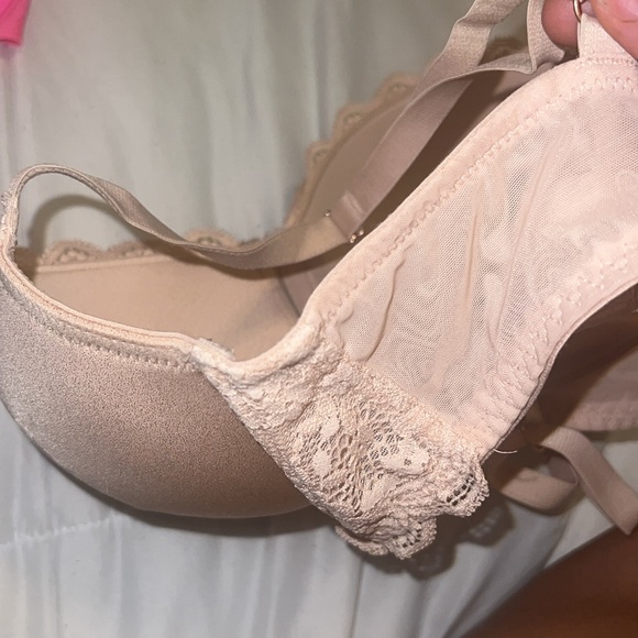 Victoria Secret Shimmer Dream Angels Line Demi Lace Trim Nude Bra - Picture 3 of 4